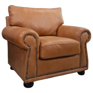 Eland Chair in Full Leather Whiskey Buffed