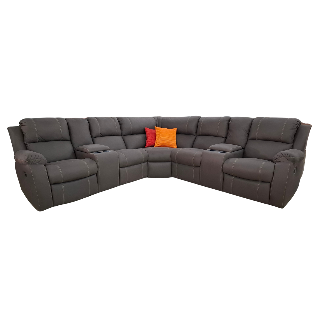 Brenda Corner Recliner with Consoles in Fabric